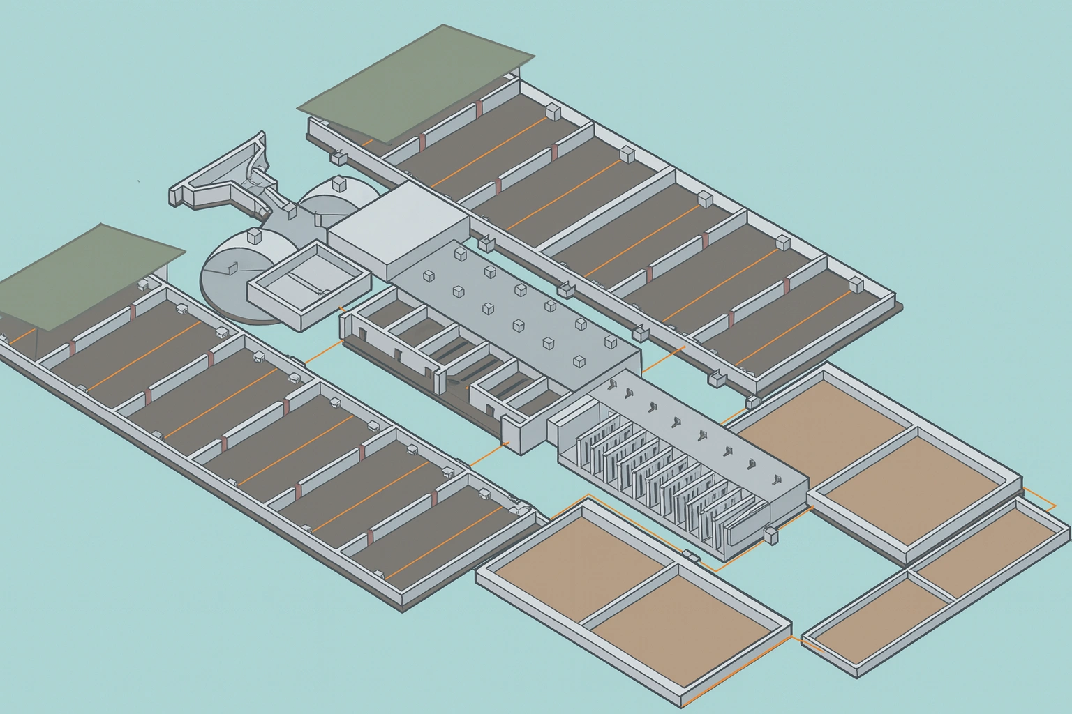 分散型排水処理施設-DEWATS(Decentralised Waste Water Treatment System)の図