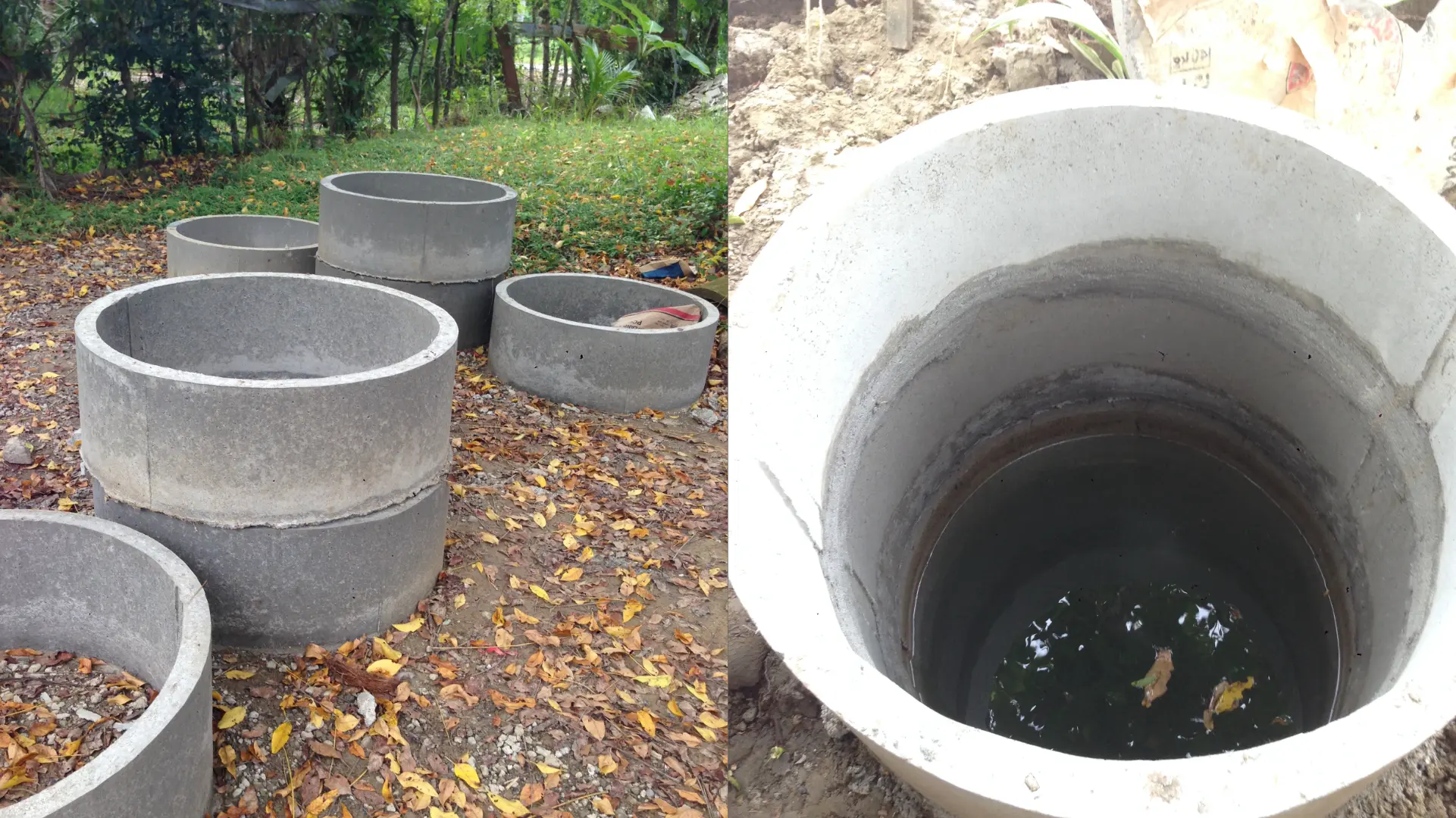 インドネシアのバンダアチェで撮影した円筒形のSeptic tank。円筒形で底がなく汚水を地下に浸透させる仕組みになっている。